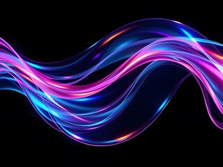 Abstract neon colorful curve holographic 3D fluid glass effect background image