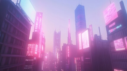 Fototapeta premium Colorful flowing fabric in shades of blue, purple, and orange against a gradient background.