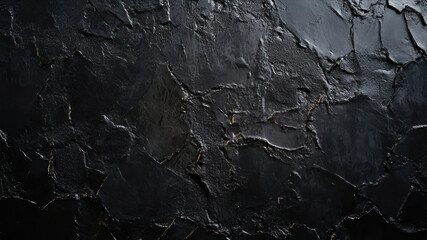 Fototapeta premium A Striking Rough Black Wall Texture Creating a Dramatic Backdrop for Artistic Exploration