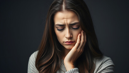 young lady having depression illness problem isolated with white highlights, png