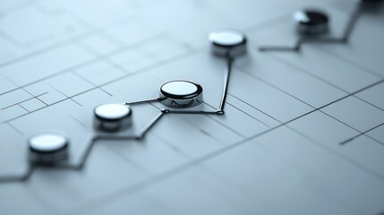 Silver plate featuring a chart, symbolizing financial growth