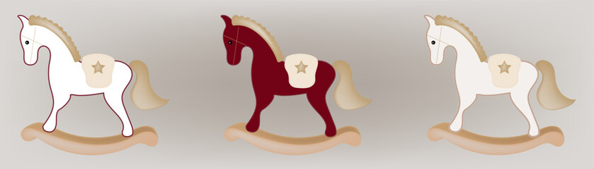  Wooden chair rocking horses.