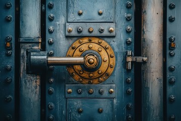 Fototapeta premium a bank vault door, symbolizing security, protection, and financial success