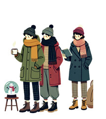 Warm Winter Outfits on Cold Snowy Day