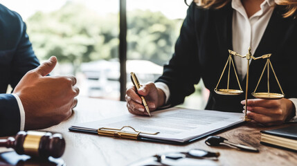 Discussing Contract in Legal Office