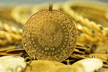 Quarter Gold (Turkish gold) macro detail shooting © nepdar
