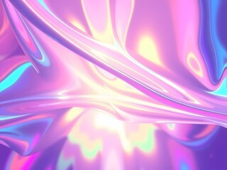 Abstract neon colorful curve holographic 3D fluid glass effect background image