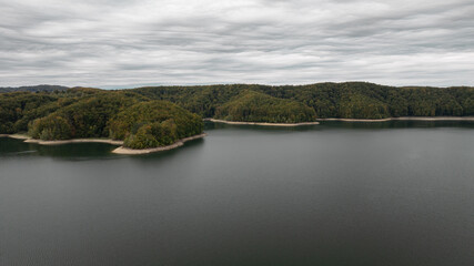 Fototapeta premium View from the drone of Lake Solina.