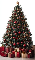 Festive Christmas tree with gifts