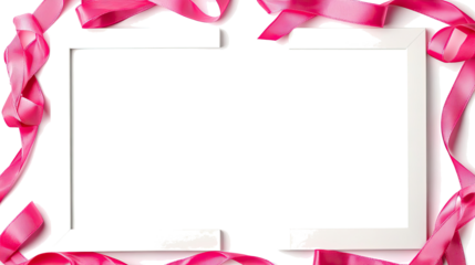 Frames Adorned With Pink Ribbons for Breast Cancer Awareness Campaign Generative AI
