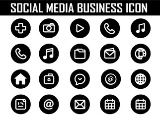 social media contact business icons. Electronic mail, call, location, mobile, globe, edit, home, fax user profile. round vector illustration