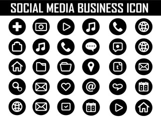 social media contact business icons. Electronic mail, call, location, mobile, globe, edit, home, fax user profile. round vector illustration