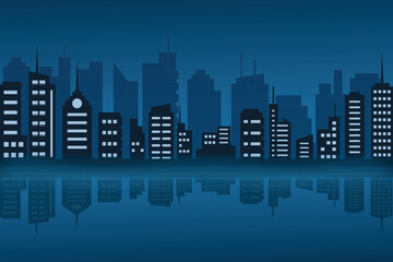 Cityscape background, City town landscape concept, buildings background. Vector city silhouette. Modern urban landscape
