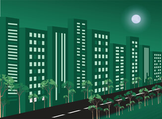 Cityscape background, City town landscape concept, buildings background. Vector city silhouette. Modern urban landscape