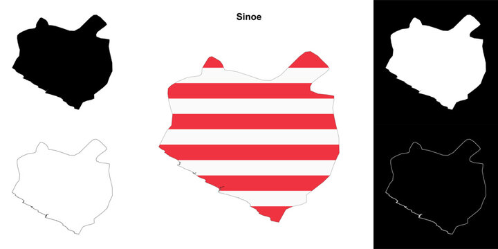 Sinoe county outline map set