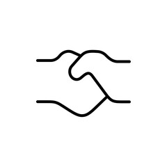 Handshake icon Thin line vector illustration set