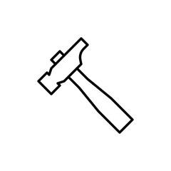 Hammer icon Thin line vector illustration set