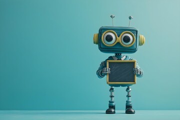 Fototapeta premium cartoon teacher robot AI workforce robots in the workplace advanced education technology