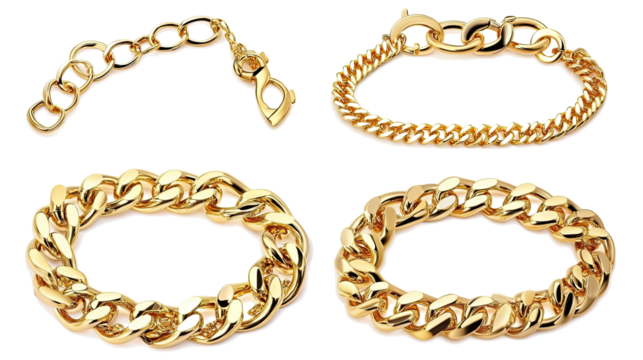 Elegant Gold Jewelry Set Featuring Bracelets and Necklaces Generative AI