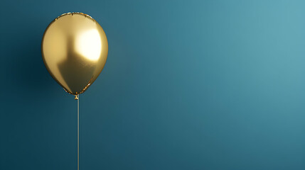Obraz premium Golden helium balloon for birthdays or other celebrations 