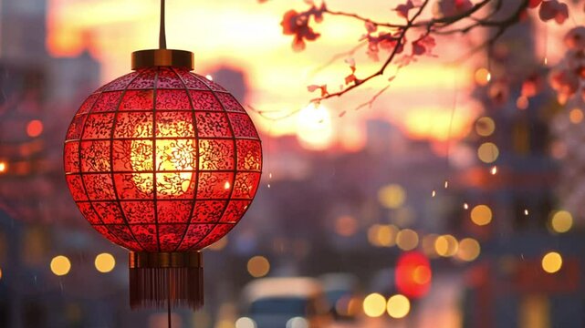 Background template with Chinese pattern in red. 
