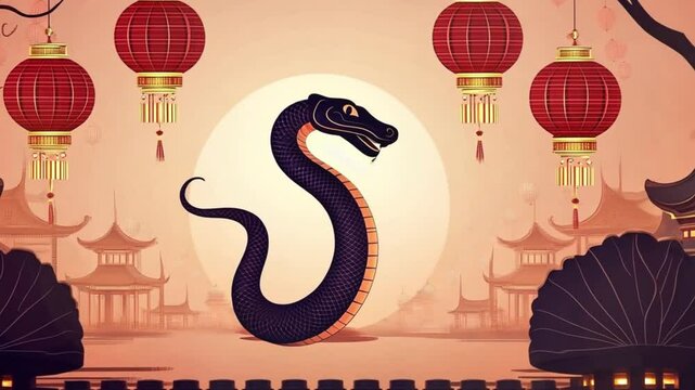 Background template with Chinese pattern in red. 