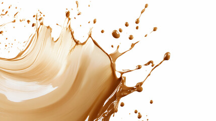 Liquid Foundation Dynamics: Create an abstract splash of liquid foundation that showcases its smooth texture and dynamic qualities.   