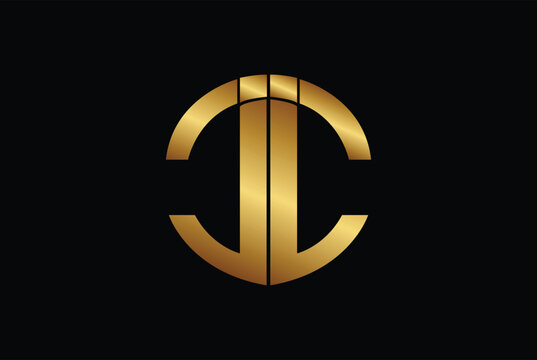 Letter CC JJ  II JC CJ CJC JCJ Royal logo in circle shape design emblem icon illustration.