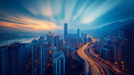 Fototapeta premium 夕暮れ時のメトロポリタン