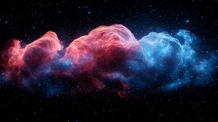 A brain silhouette infused with a vibrant nebula and shimmering stars against a cosmic backdrop