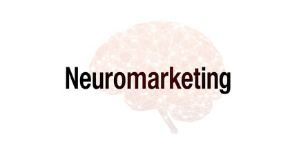 Head shape with word neuromarketing on it isolated with white highlights, png