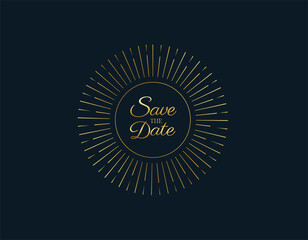 Golden save the date vector lettering