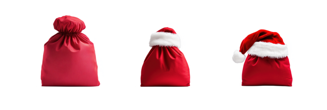 Colorful Christmas gift bags for festive holiday celebrations on white background