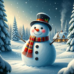 Obraz premium snowman in the snow