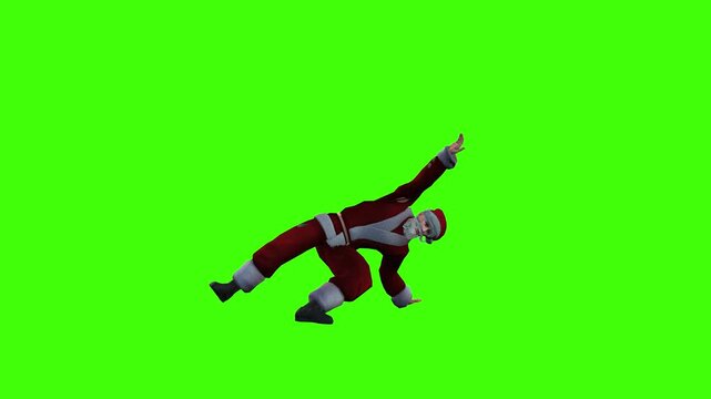3d character of Santa Claus Dancing on Green Screen 4k, Santa Claus Having Fun to Modern Music on Christmas Or New Year's Holiday Celebration on chroma key, Happy Joyful Celebration Of New Beginnings