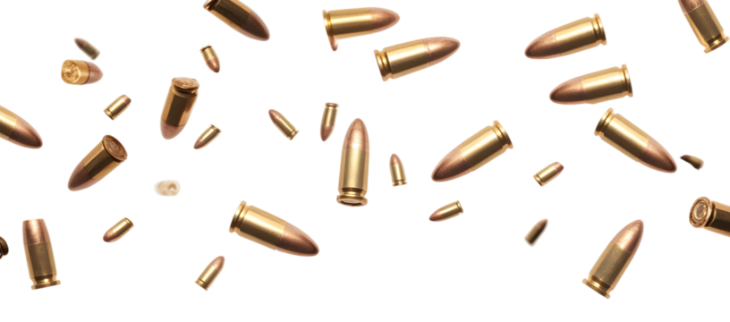 PNG Falling big bullets border ammunition background weapon.