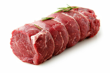 Fototapeta premium A piece of beef tenderloin roast isolated on white