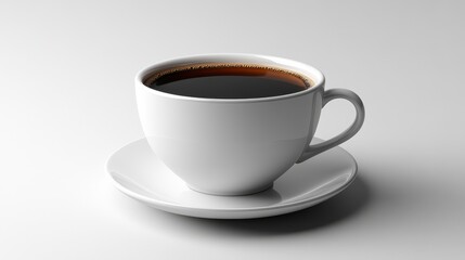 Obraz premium White Coffee Cup with Dark Coffee