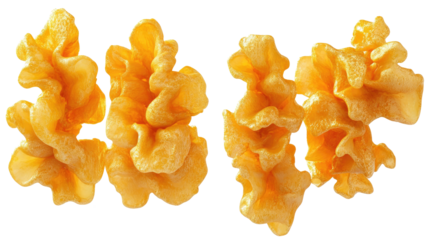 Detailed Golden Crowns on Transparent Background Generative AI