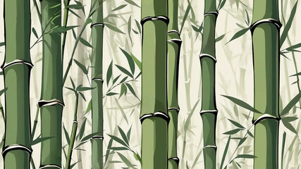 Seamless bamboo forest pattern