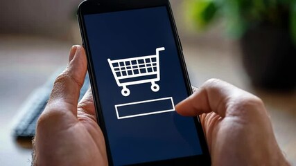 A person navigates an online shopping app on their smartphone, discovering a variety of products while relaxing in a comfortable environment filled with natural light