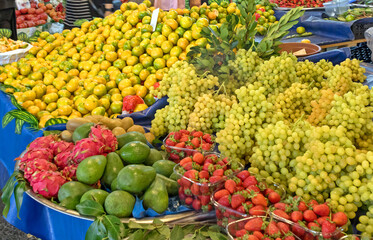 Fresh raw fruits in Istanbul market