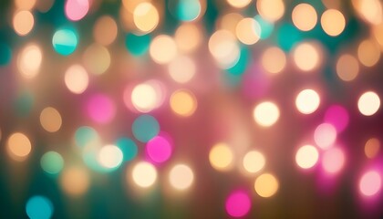 Obraz premium Festive and colorful background in green and golden with bokeh. AI generated