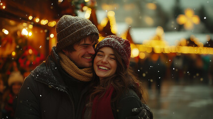 couple in christmas night