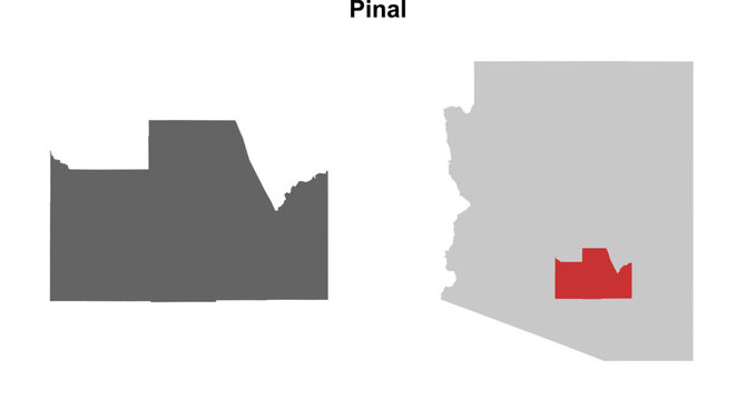 Pinal County (Arizona) blank outline map set