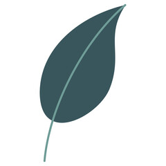 This image is an isolated illustration of green leaves in a minimalist style, set on a transparent background in PNG format. 