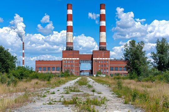 Located near the German lignite mine Garzweiler, a coal-fired power plant
