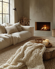 living room with fireplace