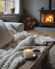 living room with fireplace