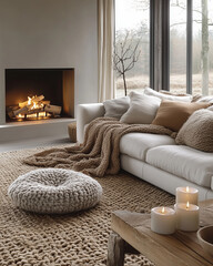 living room with fireplace